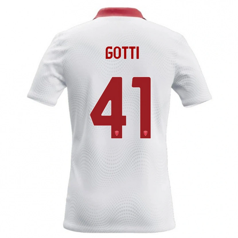 Danxen Niño Camiseta Andrea Gotti #41 Blanco Rojo 2ª Equipación 2026/27 La Camisa