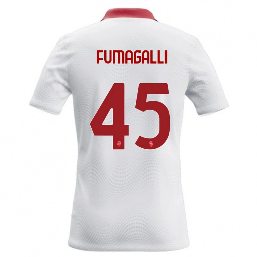 Danxen Niño Camiseta Valerio Fumagalli #45 Blanco Rojo 2ª Equipación 2026/27 La Camisa