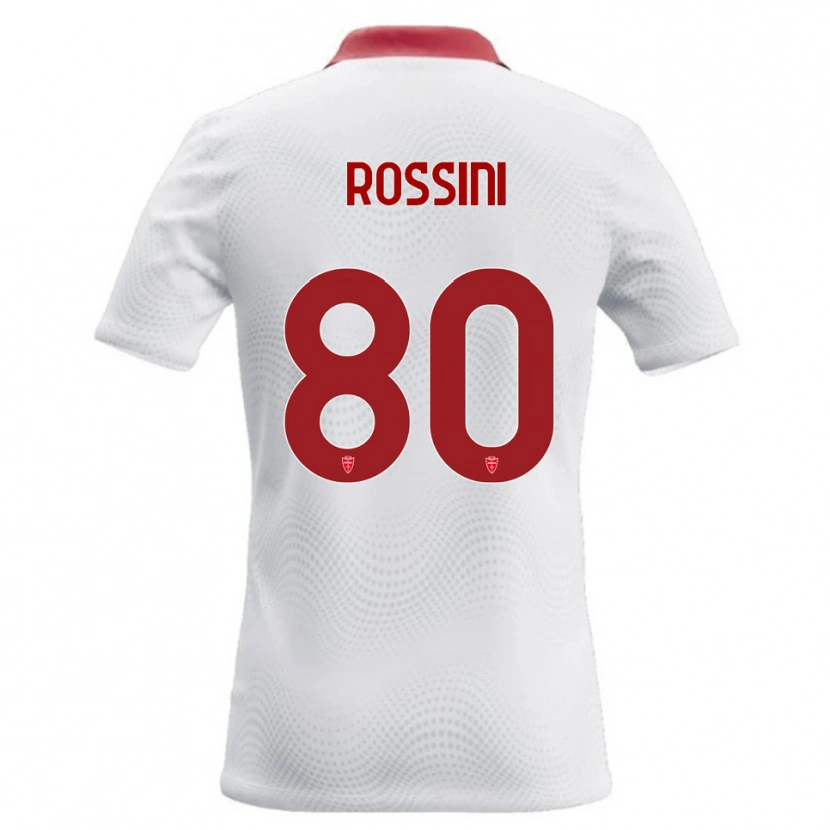 Danxen Niño Camiseta Luca Rossini #80 Blanco Rojo 2ª Equipación 2026/27 La Camisa