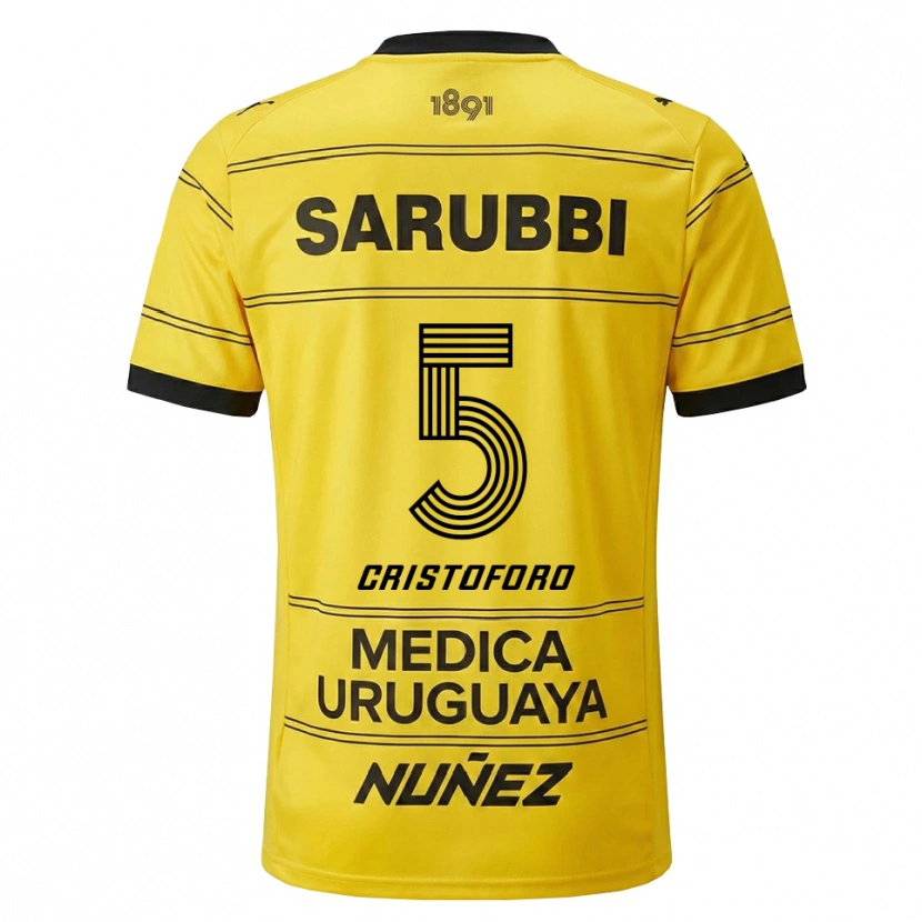 Danxen Niño Camiseta Sebastián Cristóforo #5 Amarillo Negro 2ª Equipación 2026/27 La Camisa