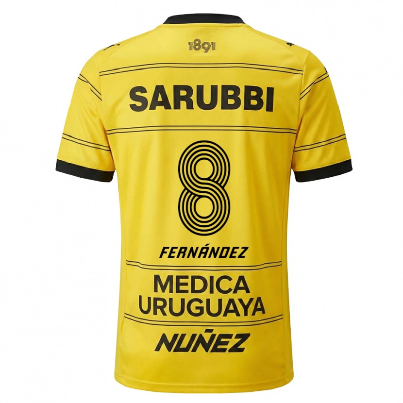 Danxen Niño Camiseta Nicolás Fernández #8 Amarillo Negro 2ª Equipación 2026/27 La Camisa