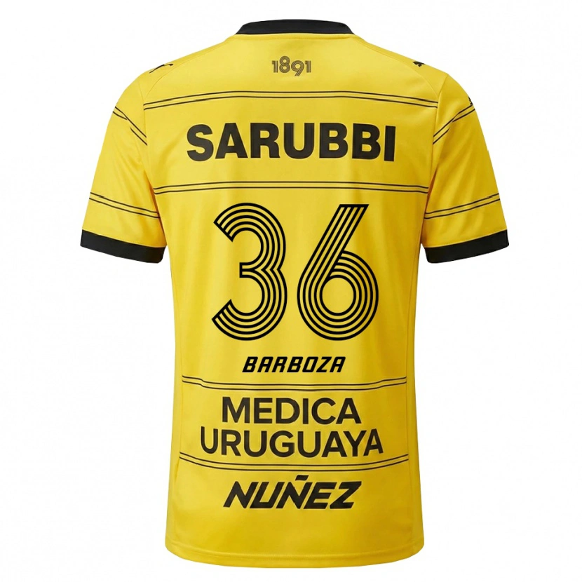 Danxen Niño Camiseta Brian Barboza #36 Amarillo Negro 2ª Equipación 2026/27 La Camisa