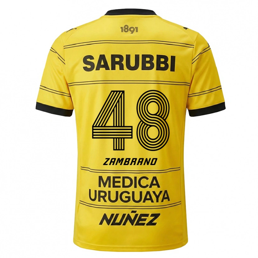 Danxen Niño Camiseta Carlos Zambrano #48 Amarillo Negro 2ª Equipación 2026/27 La Camisa