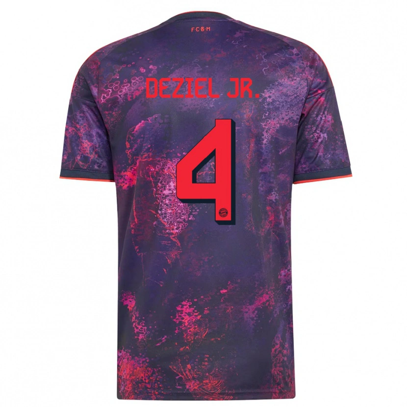 Danxen Niño Camiseta Robert Deziel Jr. #4 Rojo Morado Equipación Tercera 2026/27 La Camisa