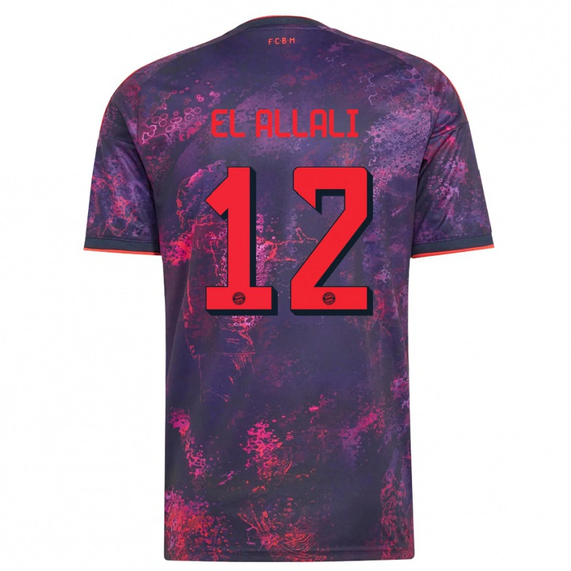 Danxen Niño Camiseta Jonas El Allali #12 Rojo Morado Equipación Tercera 2026/27 La Camisa