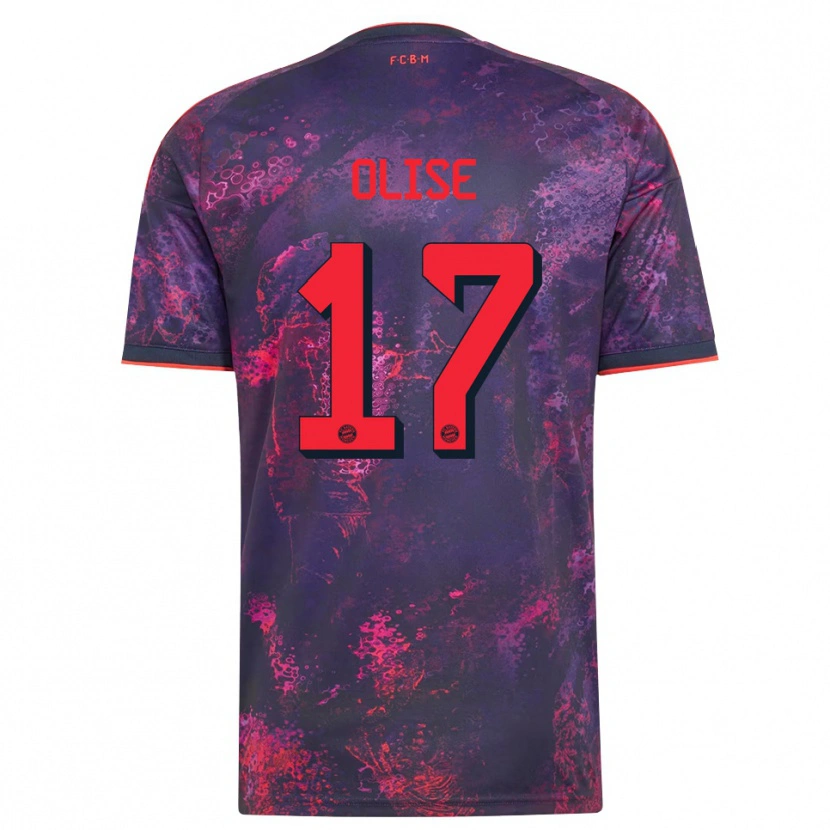 Danxen Niño Camiseta Michael Olise #17 Rojo Morado Equipación Tercera 2026/27 La Camisa