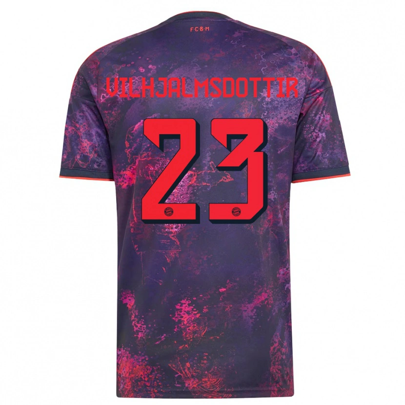Danxen Niño Camiseta Karolina Lea Vilhjalmsdottir #23 Rojo Morado Equipación Tercera 2026/27 La Camisa