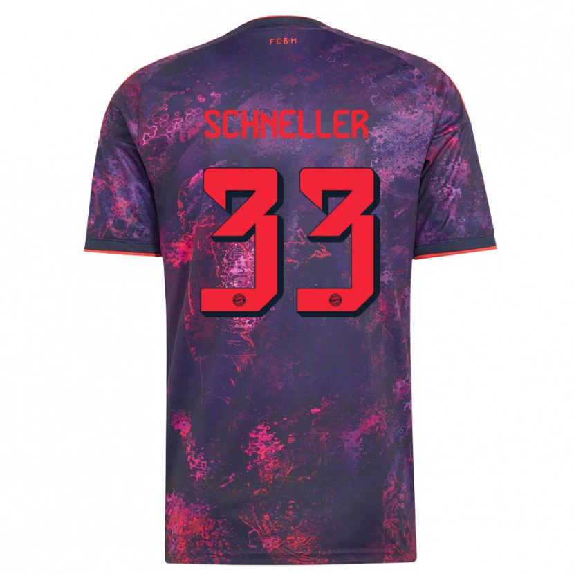 Danxen Niño Camiseta Lukas Schneller #33 Rojo Morado Equipación Tercera 2026/27 La Camisa
