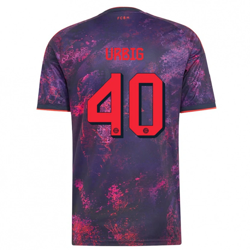 Danxen Niño Camiseta Jonas Urbig #40 Rojo Morado Equipación Tercera 2026/27 La Camisa