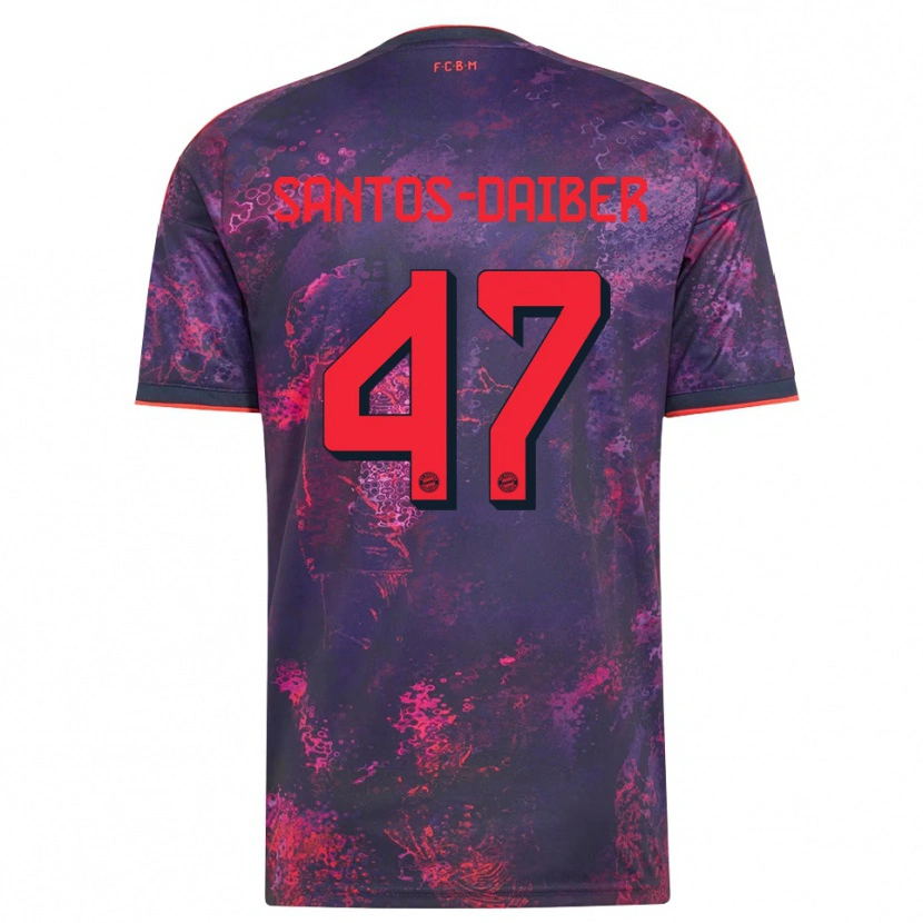 Danxen Niño Camiseta David Santos Daiber #47 Rojo Morado Equipación Tercera 2026/27 La Camisa