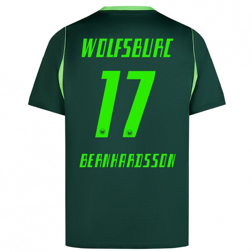 Danxen Niño Camiseta Alexander Bernhardsson #17 Verde Oscuro Blanco 1ª Equipación 2026/27 La Camisa