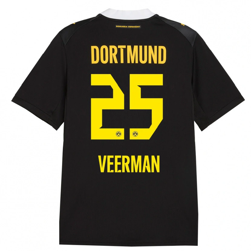 Danxen Hombre Camiseta Joey Veerman #25 Negro Rojo Amarillo 2ª Equipación 2026/27 La Camisa