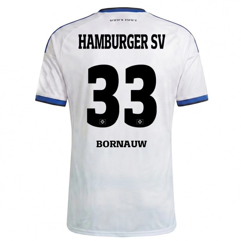 Danxen Hombre Camiseta Sebastiaan Bornauw #33 Blanco Negro Azul 1ª Equipación 2026/27 La Camisa