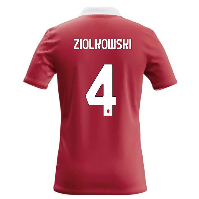 Danxen Hombre Camiseta Jan Ziolkowski #4 Rojo Blanco 1ª Equipación 2026/27 La Camisa