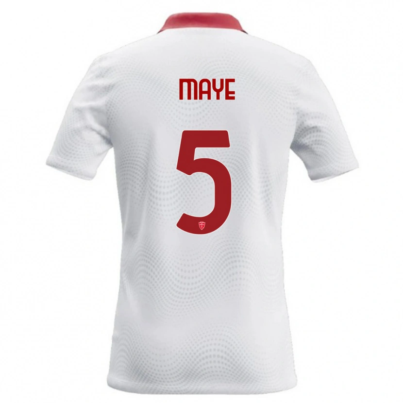 Danxen Hombre Camiseta Yvan Maye #5 Blanco Rojo 2ª Equipación 2026/27 La Camisa