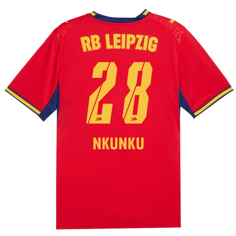 Danxen Hombre Camiseta Christopher Nkunku #28 Azul Real Rojo Amarillo 2ª Equipación 2026/27 La Camisa