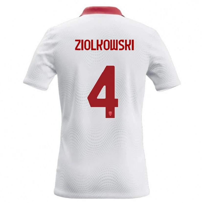 Danxen Hombre Camiseta Jan Ziolkowski #4 Blanco Rojo 2ª Equipación 2026/27 La Camisa