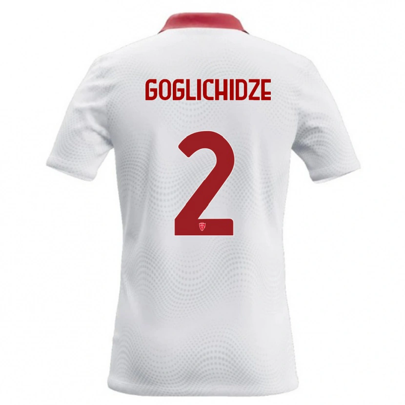 Danxen Hombre Camiseta Saba Goglichidze #2 Blanco Rojo 2ª Equipación 2026/27 La Camisa