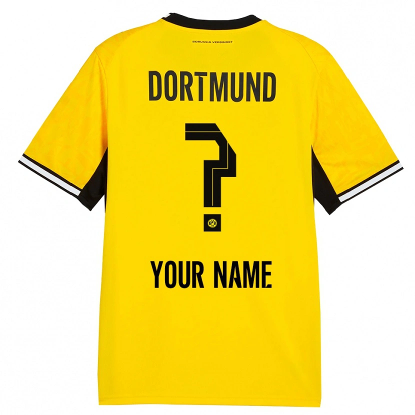 Danxen Hombre Camiseta Su Nombre #0 Amarillo Negro Blanco 1ª Equipación 2026/27 La Camisa