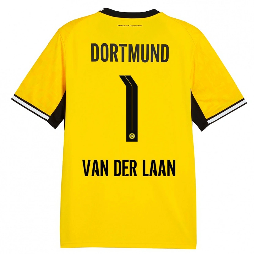 Danxen Hombre Camiseta Laura Van Der Laan #1 Amarillo Negro Blanco 1ª Equipación 2026/27 La Camisa