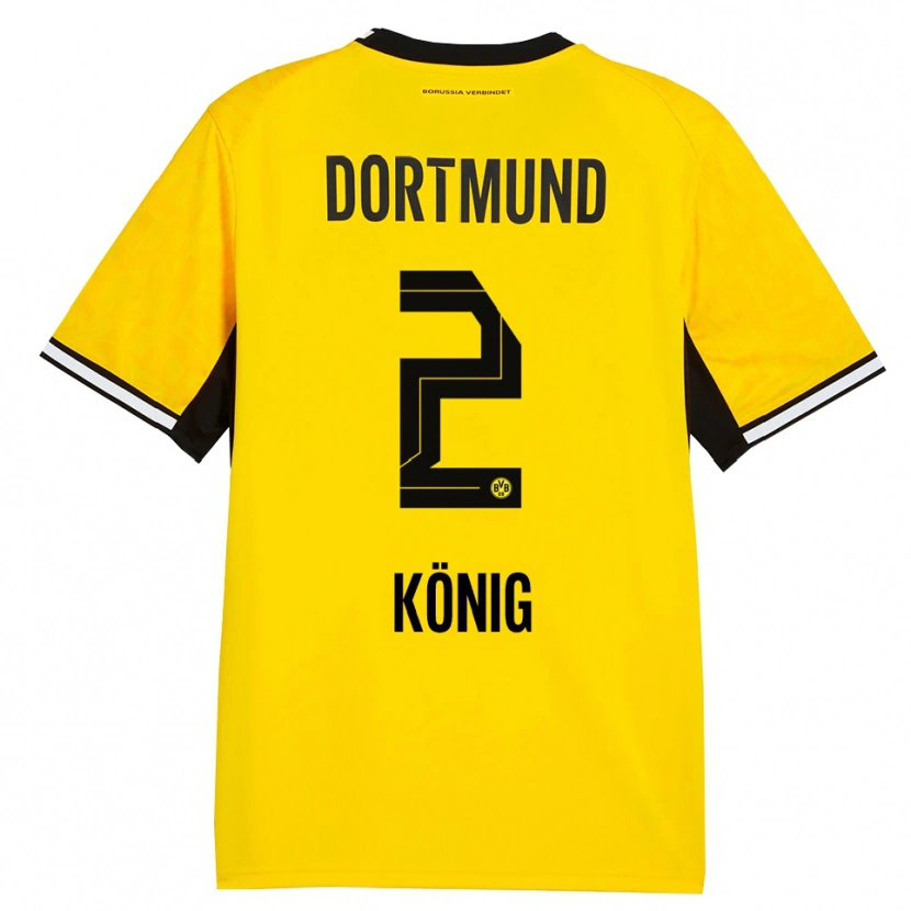 Danxen Hombre Camiseta Niklas König #2 Amarillo Negro Blanco 1ª Equipación 2026/27 La Camisa