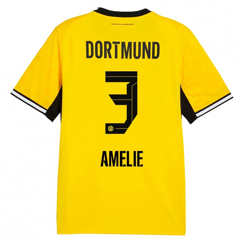 Danxen Hombre Camiseta Berger Amelie #3 Amarillo Negro Blanco 1ª Equipación 2026/27 La Camisa