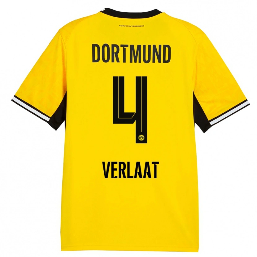 Danxen Hombre Camiseta Jesper Verlaat #4 Amarillo Negro Blanco 1ª Equipación 2026/27 La Camisa