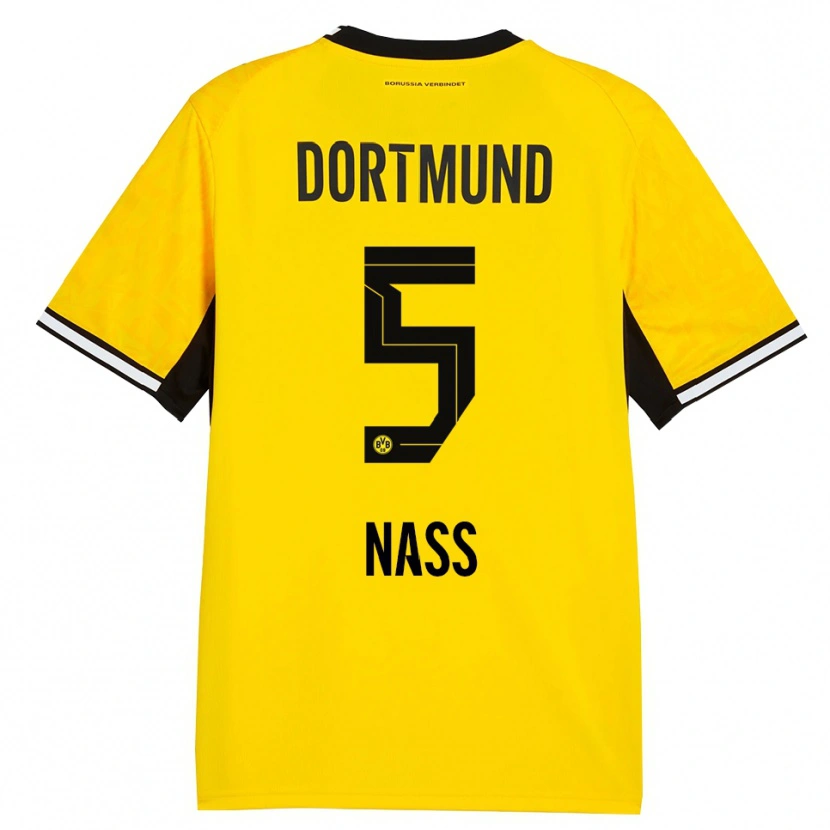 Danxen Hombre Camiseta Maximilian Nass #5 Amarillo Negro Blanco 1ª Equipación 2026/27 La Camisa