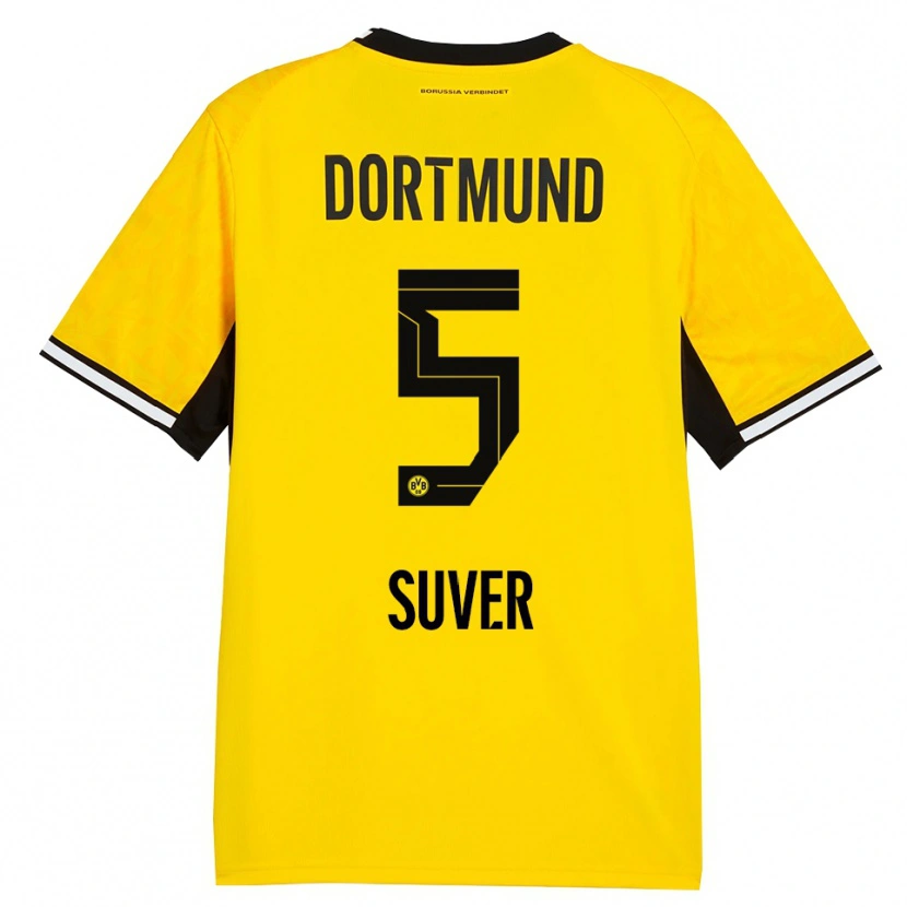 Danxen Hombre Camiseta Mario Suver #5 Amarillo Negro Blanco 1ª Equipación 2026/27 La Camisa