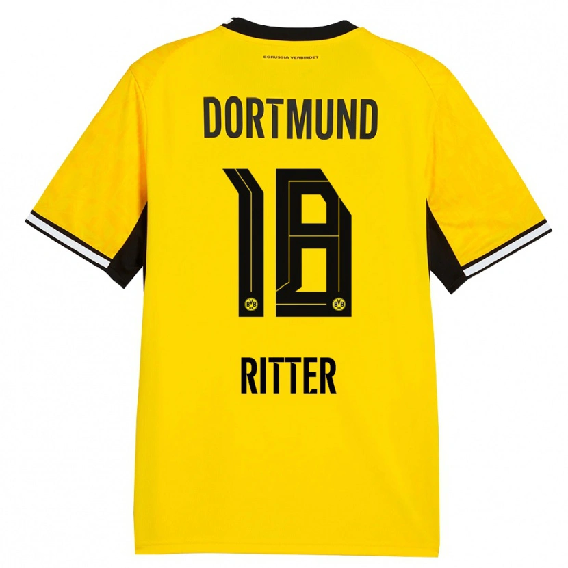 Danxen Hombre Camiseta Roméo Ritter #18 Amarillo Negro Blanco 1ª Equipación 2026/27 La Camisa