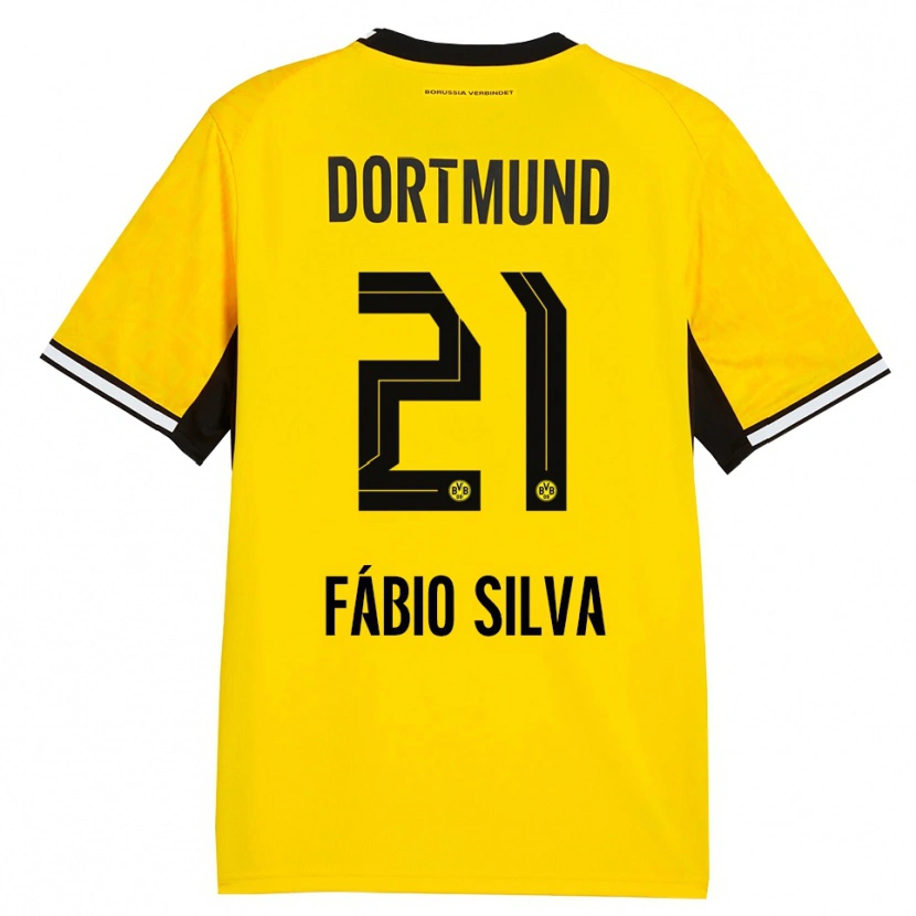 Danxen Hombre Camiseta Fábio Silva #21 Amarillo Negro Blanco 1ª Equipación 2026/27 La Camisa