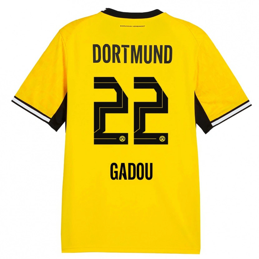 Danxen Hombre Camiseta Joane Gadou #22 Amarillo Negro Blanco 1ª Equipación 2026/27 La Camisa