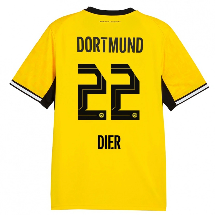 Danxen Hombre Camiseta Henrik Dier #22 Amarillo Negro Blanco 1ª Equipación 2026/27 La Camisa