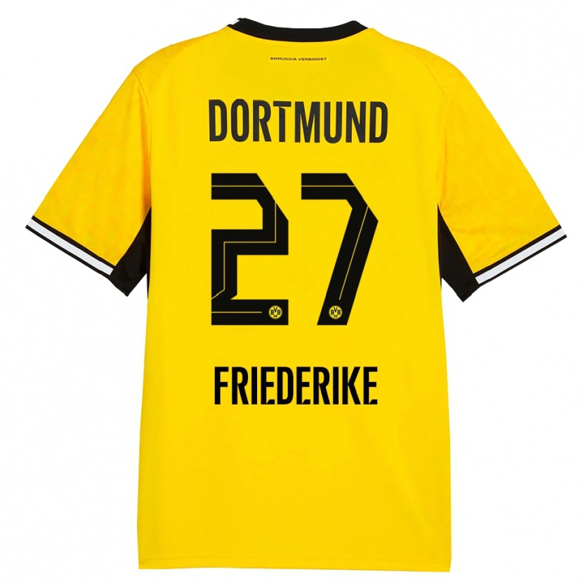 Danxen Hombre Camiseta Burczik Friederike #27 Amarillo Negro Blanco 1ª Equipación 2026/27 La Camisa