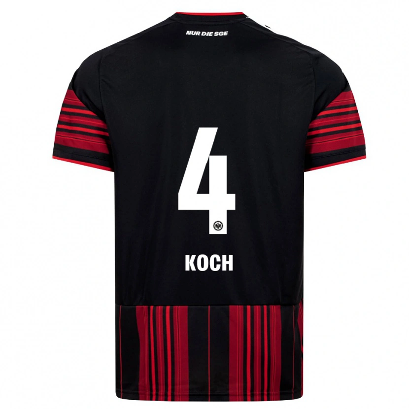 Danxen Hombre Camiseta Robin Koch #4 Negro Rojo Blanco 1ª Equipación 2026/27 La Camisa