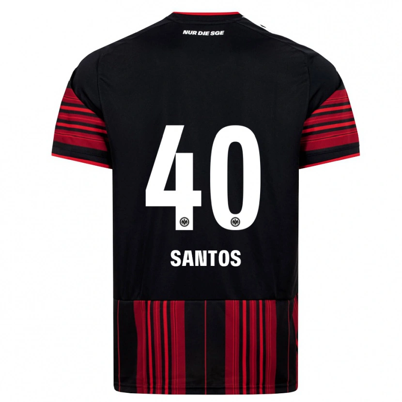 Danxen Hombre Camiseta Kauã Santos #40 Negro Rojo Blanco 1ª Equipación 2026/27 La Camisa