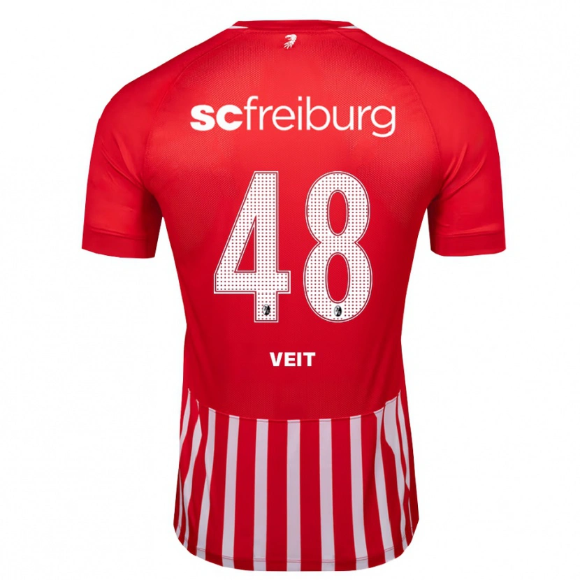 Danxen Hombre Camiseta Jannik Veit #48 Rojo Blanco Negro 1ª Equipación 2026/27 La Camisa
