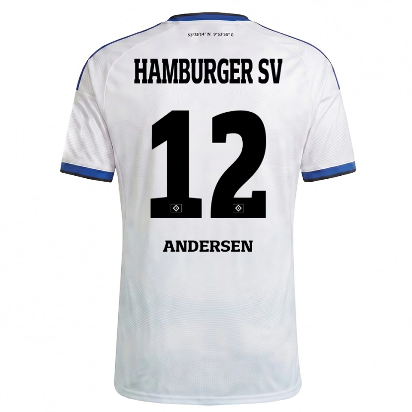 Danxen Hombre Camiseta Patrick Andersen #12 Blanco Negro Azul 1ª Equipación 2026/27 La Camisa