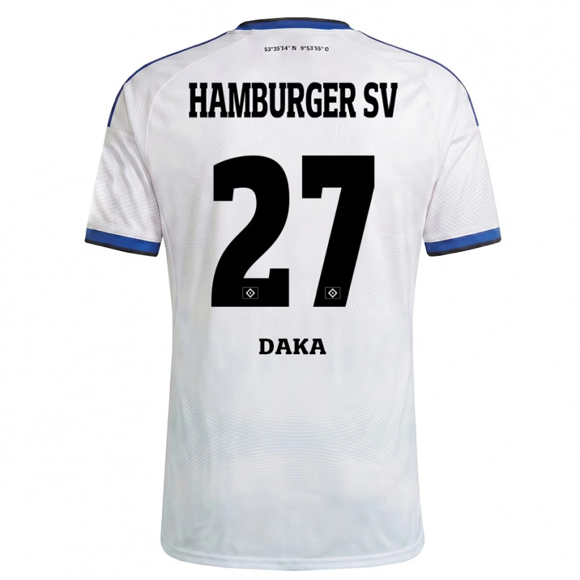 Danxen Hombre Camiseta Patson Daka #27 Blanco Negro Azul 1ª Equipación 2026/27 La Camisa