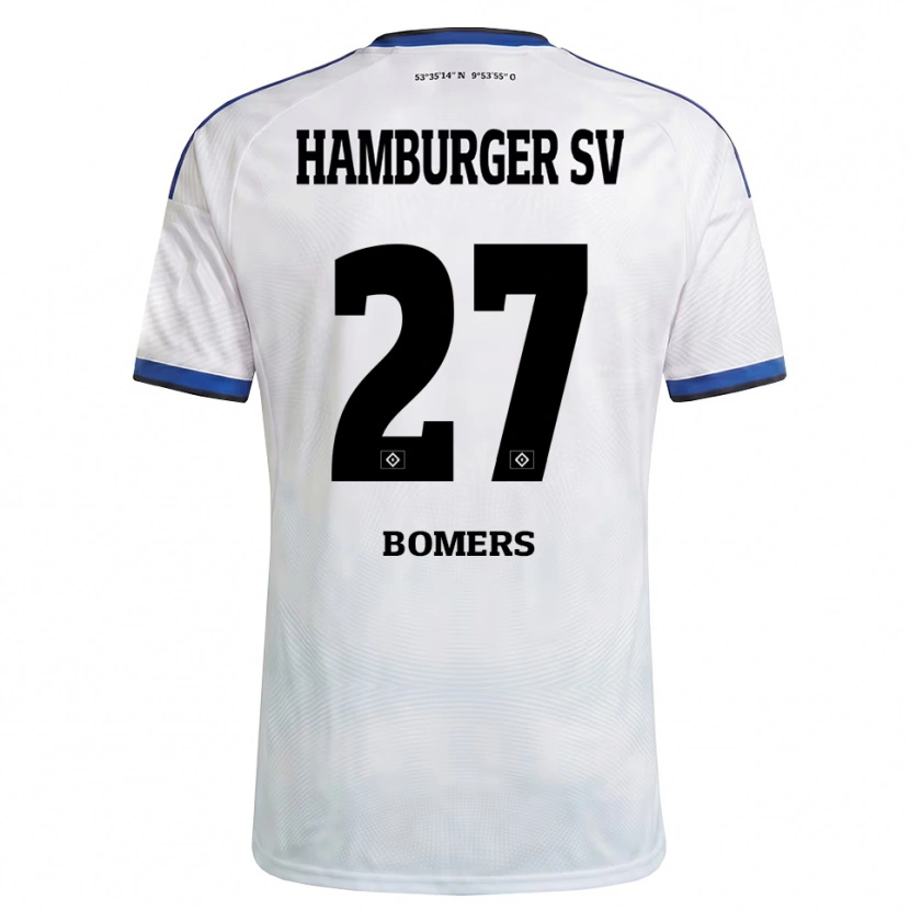Danxen Hombre Camiseta Henrik Bomers #27 Blanco Negro Azul 1ª Equipación 2026/27 La Camisa