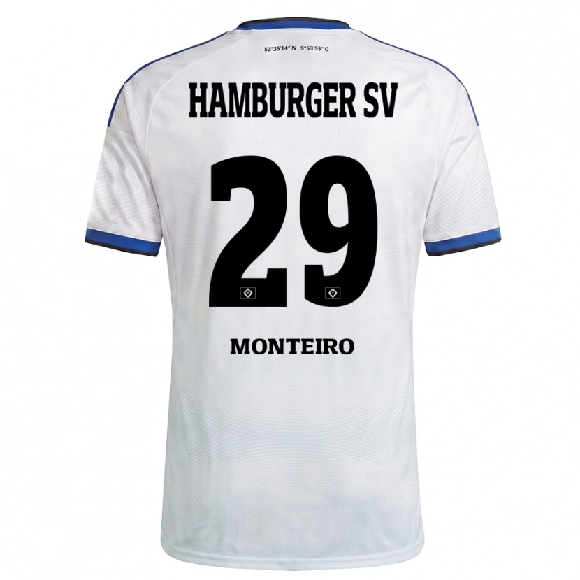 Danxen Hombre Camiseta Alfa Monteiro #29 Blanco Negro Azul 1ª Equipación 2026/27 La Camisa