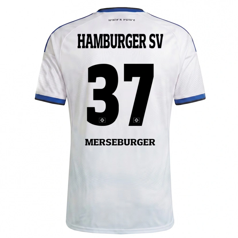Danxen Hombre Camiseta Dominik Merseburger #37 Blanco Negro Azul 1ª Equipación 2026/27 La Camisa