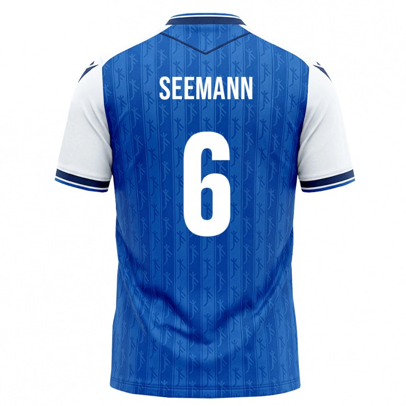 Danxen Hombre Camiseta Elias Seemann #6 Azul Real Blanco 1ª Equipación 2026/27 La Camisa