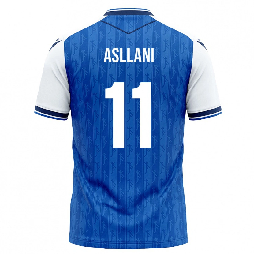 Danxen Hombre Camiseta Fisnik Asllani #11 Azul Real Blanco 1ª Equipación 2026/27 La Camisa
