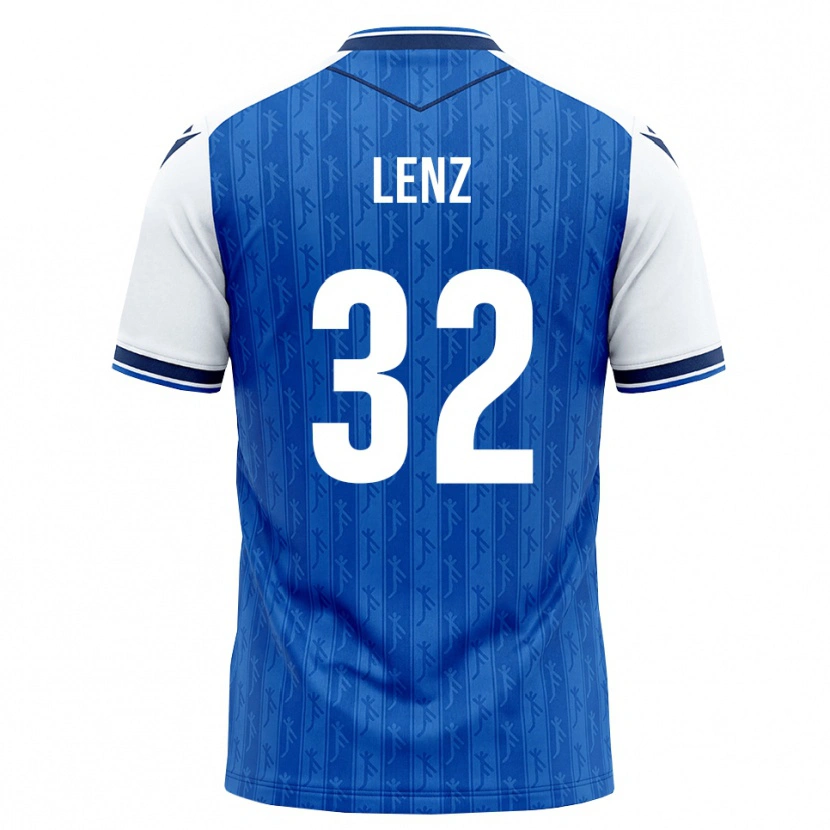 Danxen Hombre Camiseta Cajetan Lenz #32 Azul Real Blanco 1ª Equipación 2026/27 La Camisa