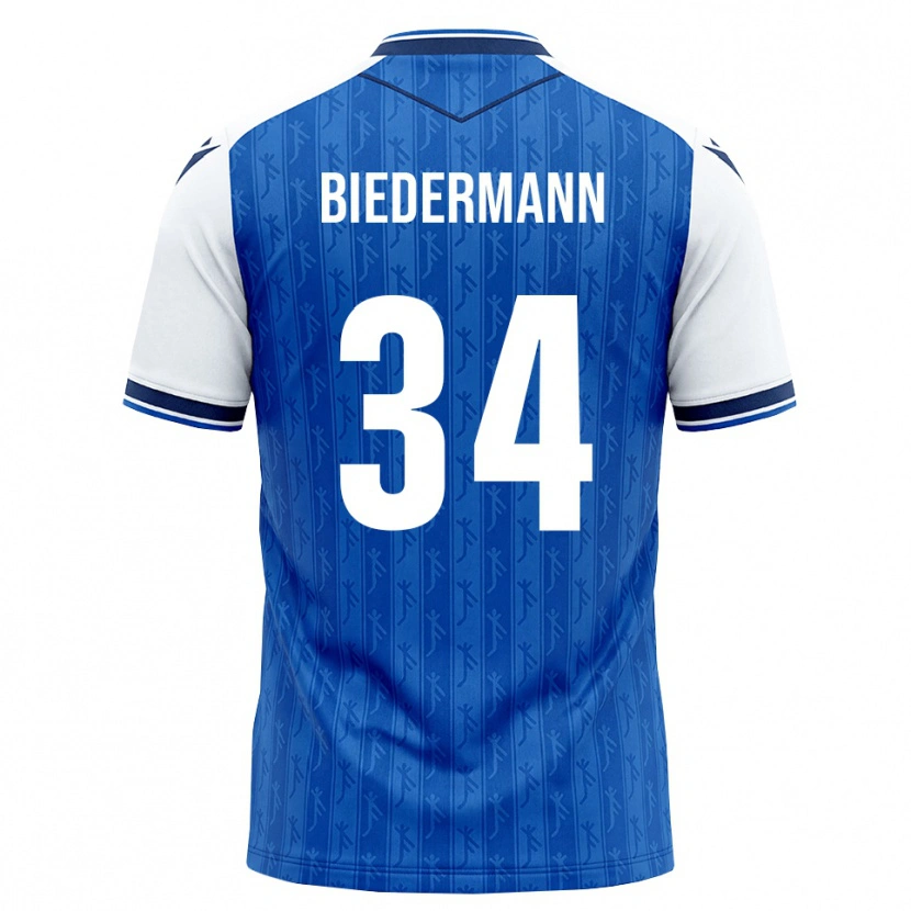 Danxen Hombre Camiseta Nico Biedermann #34 Azul Real Blanco 1ª Equipación 2026/27 La Camisa