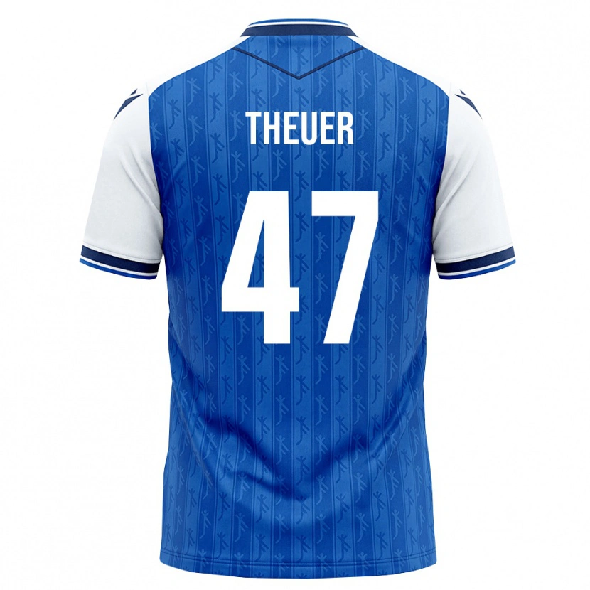 Danxen Hombre Camiseta Maximilian Theuer #47 Azul Real Blanco 1ª Equipación 2026/27 La Camisa