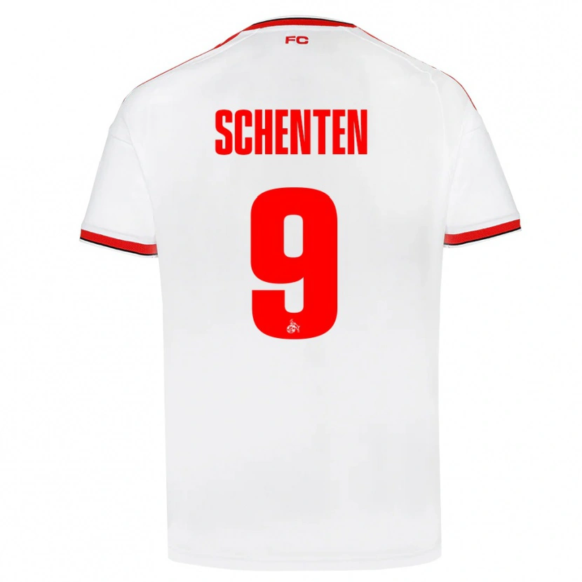 Danxen Hombre Camiseta Fynn Schenten #9 Blanco Rojo Negro 1ª Equipación 2026/27 La Camisa