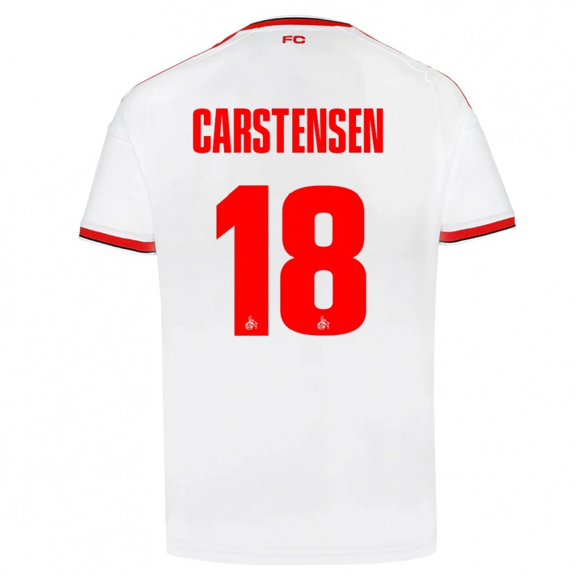 Danxen Hombre Camiseta Rasmus Carstensen #18 Blanco Rojo Negro 1ª Equipación 2026/27 La Camisa