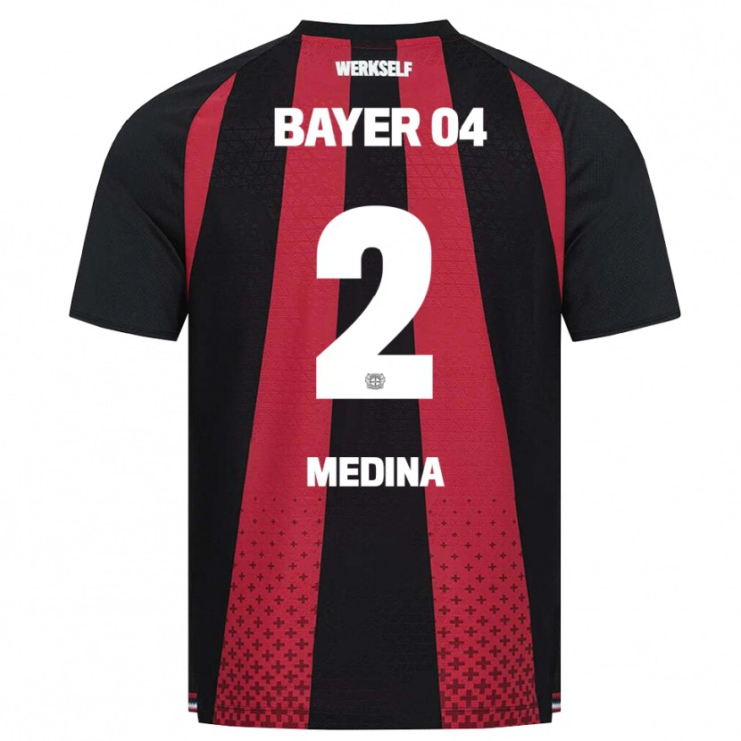 Danxen Hombre Camiseta Facundo Medina #2 Negro Blanco Rojo 1ª Equipación 2026/27 La Camisa